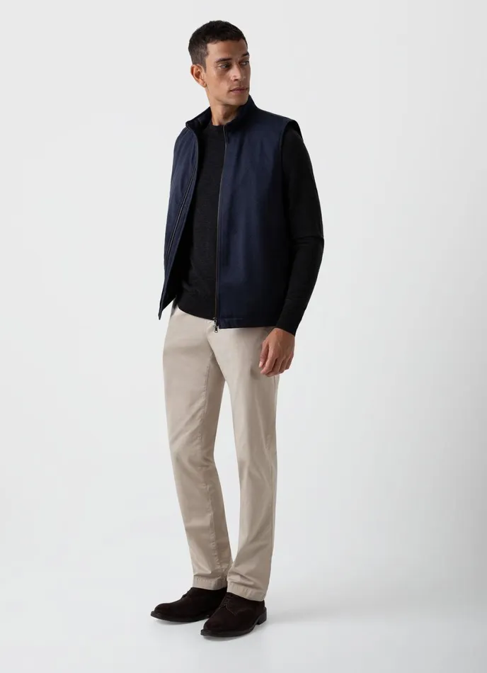 ExtraFine Merino Crew Neck Charcoal Melange Men SUNSPEL Knitwear