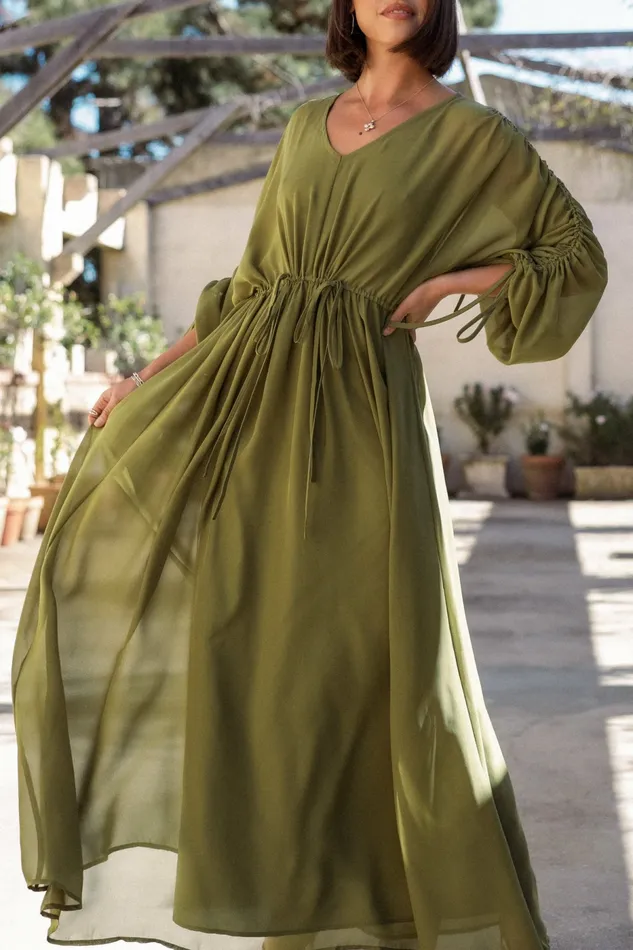 Fall Dresses Ramona Long Sleeve Maxi Dress Sage Petal and Pup Women
