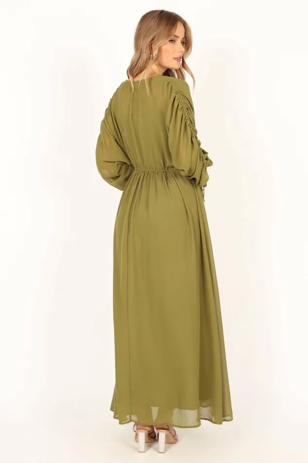 Fall Dresses Ramona Long Sleeve Maxi Dress Sage Petal and Pup Women