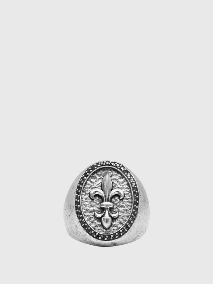 FLEUR DE LIS FEATURE RING WITH BLACK DIAMONDS No Color Men John Varvatos Jewelry FLEUR DE LIS FEATURE RING WITH BLACK DIAMONDS No Color Men John Varvatos Jewelry