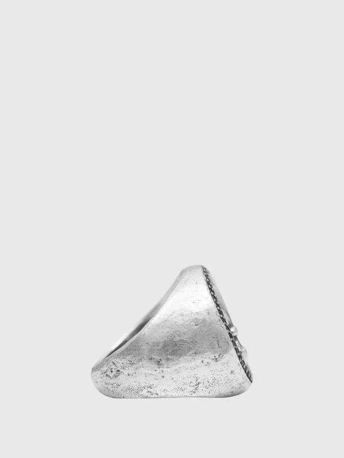 FLEUR DE LIS FEATURE RING WITH BLACK DIAMONDS No Color Men John Varvatos Jewelry