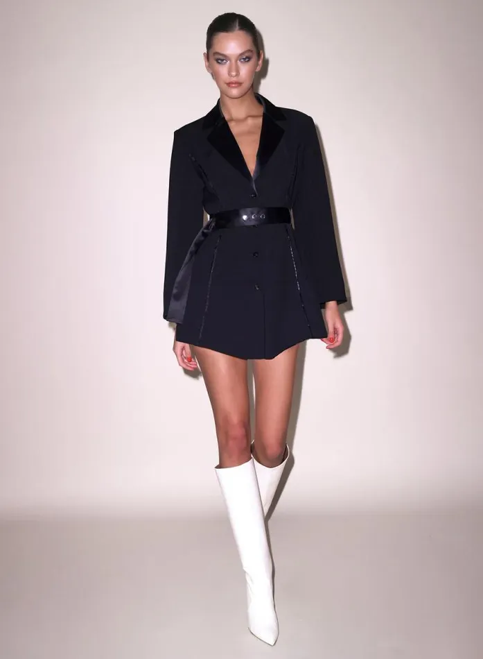 Fleur Du Mal Dresses Tuxedo Mini Dress Black 8211 Women Fleur Du Mal Dresses Tuxedo Mini Dress Black 8211 Women