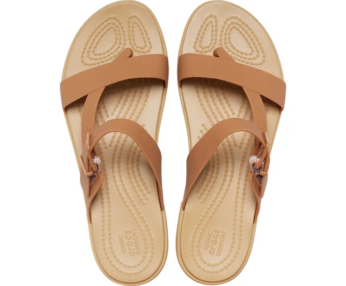 FlipFlops Women Crocs Tulum Toe Post Sandal Dark Gold Crocs