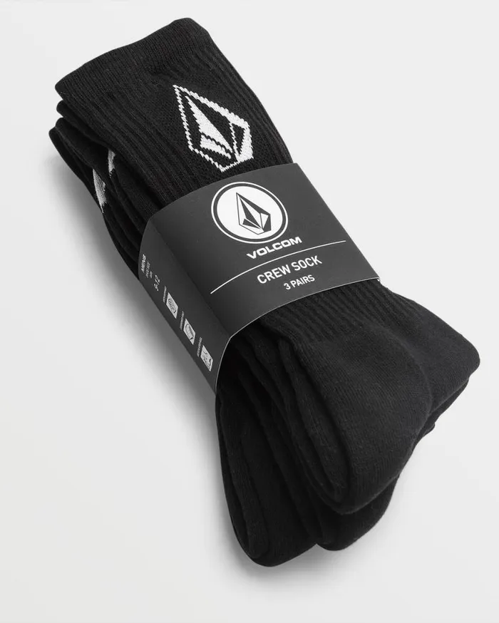 Full Stone Sock 3 Pack 8211 Black Mens Volcom Hiking