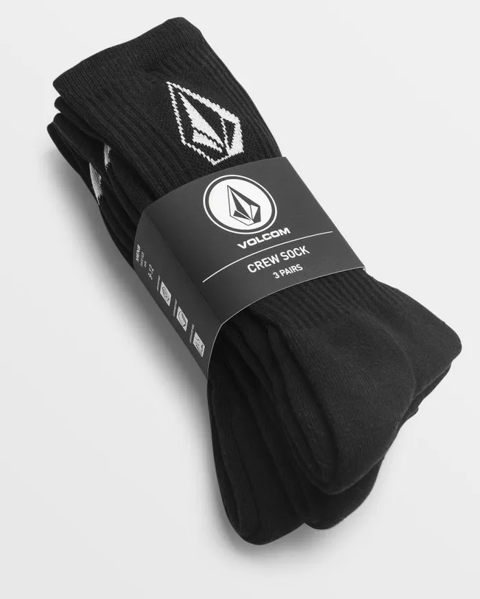 Full Stone Sock 3 Pack 8211 Black Mens Volcom Hiking
