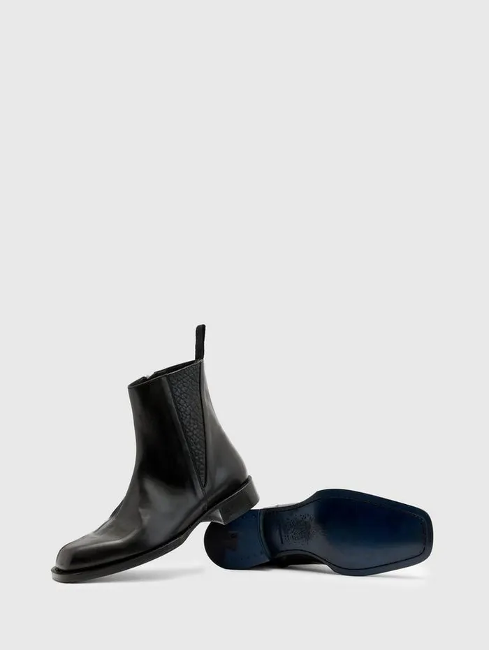 GEO ZIP BOOT Black Men John Varvatos Leather Boots
