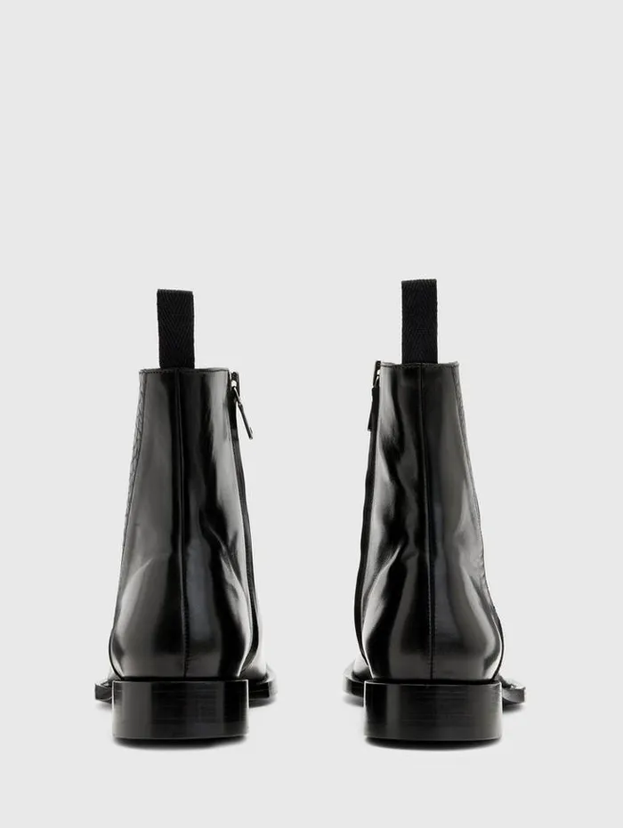 GEO ZIP BOOT Black Men John Varvatos Leather Boots