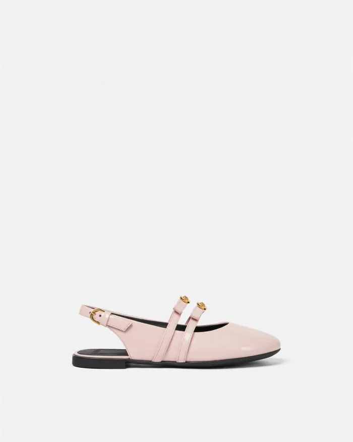Gianni Ribbon Kids Slingback Ballerinas Light Pink Children Versace Shoes