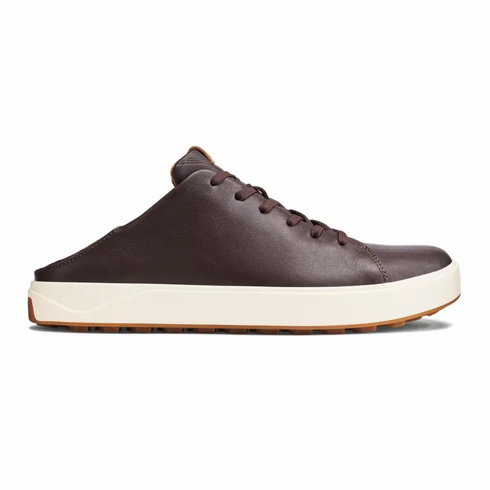 Golf Men Olukai Waialae Waterproof Leather Golf Shoes 8211 Dark Wood