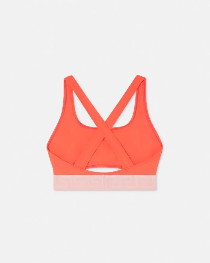 Greca Border Bikini Top Coral Women Versace Swimwear