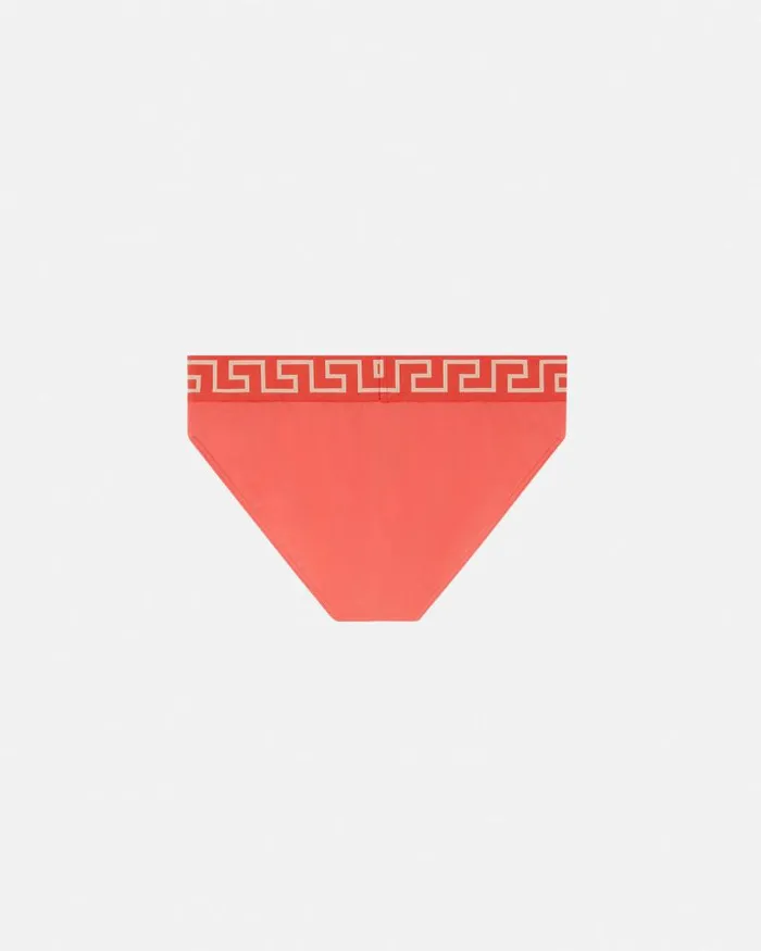 Greca Border Swim Briefs Red Men Versace Swimwear