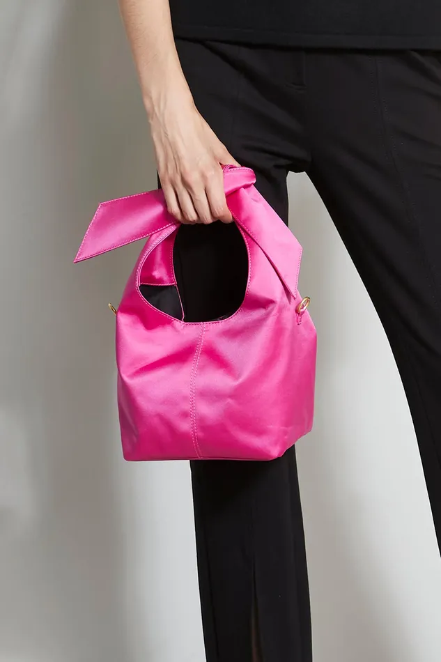 Handbags Women Elie Tahari Small Satin Knot Handbag CYCLAMEN