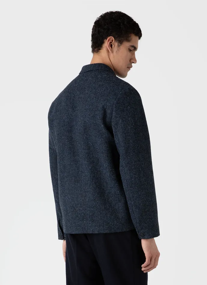 Harris Tweed Harrington Jacket Blue Herringbone Men Jackets and Coats ussunspel Harris Tweed Harrington Jacket Blue Herringbone Men Jackets and Coats ussunspel