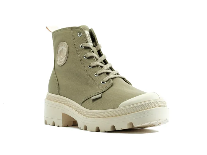 Heel Boots Women PALLADIUM PALLABASE TWILL Dune Heel Boots Women PALLADIUM PALLABASE TWILL Dune