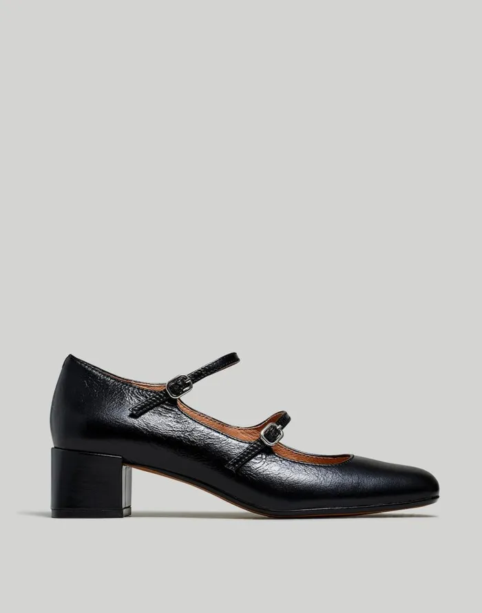 Heels Women Madewell The Nettie Heeled Mary Jane True Black