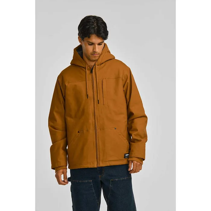Hooded SherpaLined Jacket Bronze Men Cat Footwear Tops and Outerwear