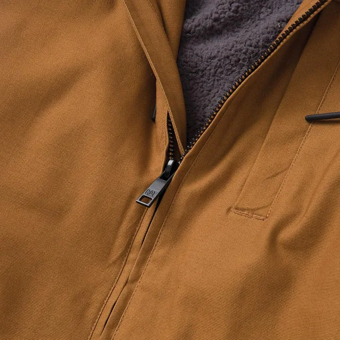 Hooded SherpaLined Jacket Bronze Men Cat Footwear Tops and Outerwear