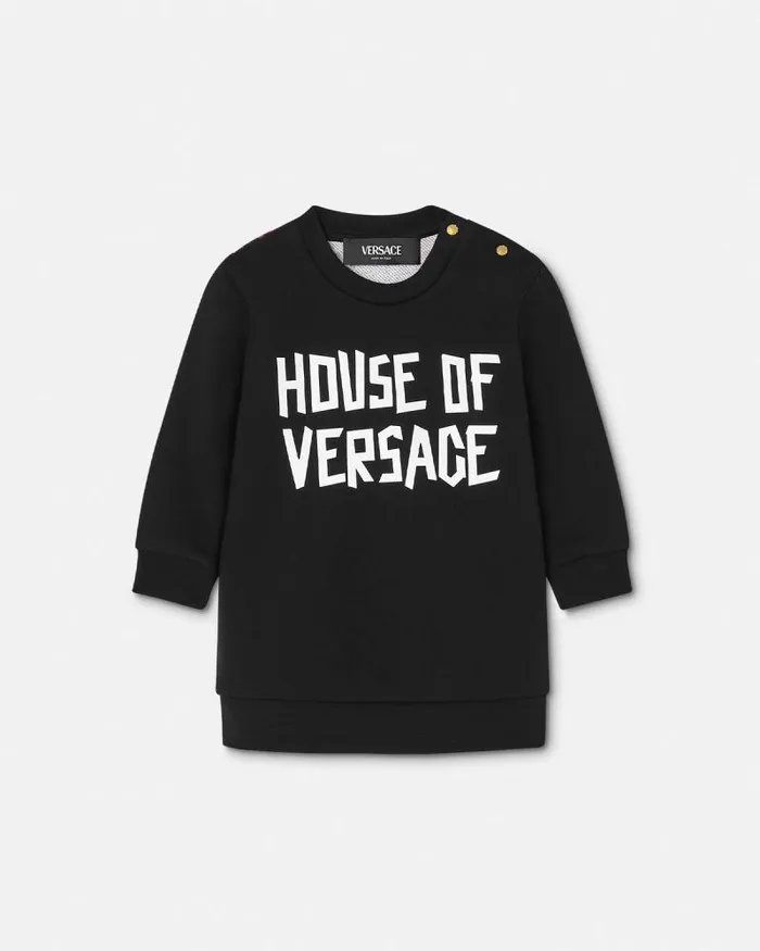 House Of Versace Baby Sweatshirt Dress Black Children Versace Clothing