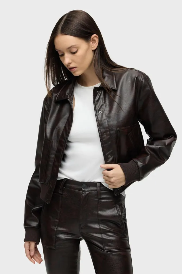 Hudson Jeans Jackets and Outerwear Bomber Jacket Marbled Vegan Leather 8211 Women Hudson Jeans Jackets and Outerwear Bomber Jacket Marbled Vegan Leather 8211 Women