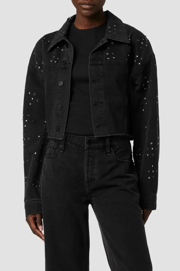 Hudson Jeans Jackets and Outerwear Micro Cropped Jacket Black Glitter 8211 Women Hudson Jeans Jackets and Outerwear Micro Cropped Jacket Black Glitter 8211 Women