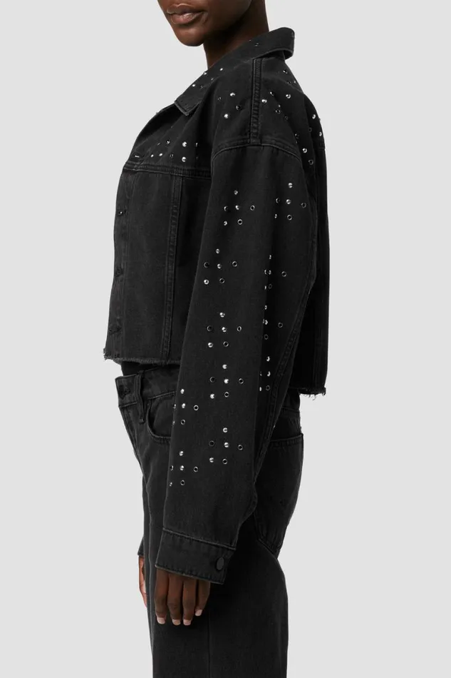Hudson Jeans Jackets and Outerwear Micro Cropped Jacket Black Glitter 8211 Women Hudson Jeans Jackets and Outerwear Micro Cropped Jacket Black Glitter 8211 Women