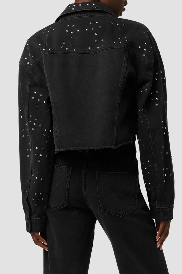 Hudson Jeans Jackets and Outerwear Micro Cropped Jacket Black Glitter 8211 Women Hudson Jeans Jackets and Outerwear Micro Cropped Jacket Black Glitter 8211 Women