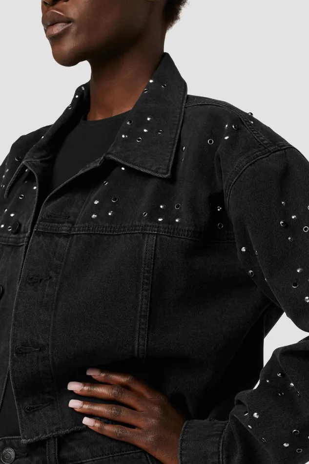 Hudson Jeans Jackets and Outerwear Micro Cropped Jacket Black Glitter 8211 Women Hudson Jeans Jackets and Outerwear Micro Cropped Jacket Black Glitter 8211 Women