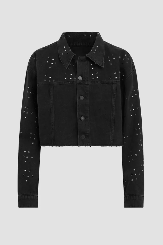 Hudson Jeans Jackets and Outerwear Micro Cropped Jacket Black Glitter 8211 Women Hudson Jeans Jackets and Outerwear Micro Cropped Jacket Black Glitter 8211 Women