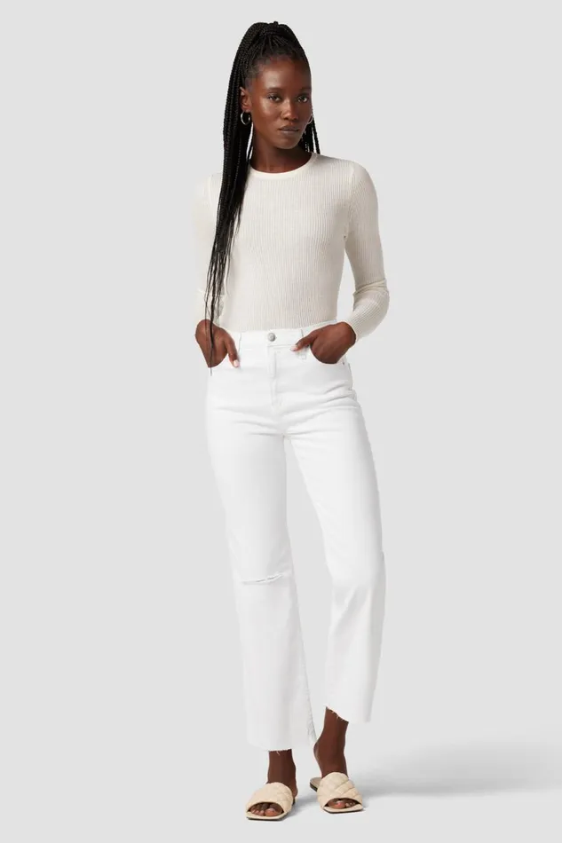 Hudson Jeans Straight Remi HighRise Straight Crop Jean Destructed White Shadow 8211 Women Hudson Jeans Straight Remi HighRise Straight Crop Jean Destructed White Shadow 8211 Women