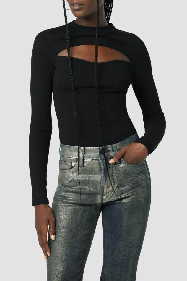 Hudson Jeans Tops and Sweaters Sweetheart Cut Out Bodysuit Black 8211 Women