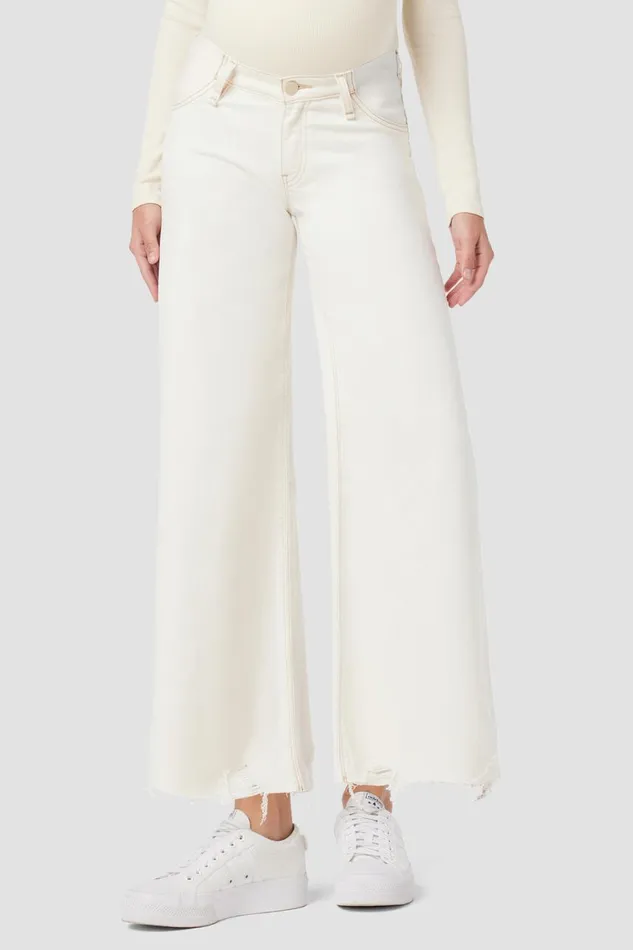 Hudson Jeans Wide Leg James Maternity Wide Leg Crop Jean Ecru Destructed Hem 8211 Women Hudson Jeans Wide Leg James Maternity Wide Leg Crop Jean Ecru Destructed Hem 8211 Women