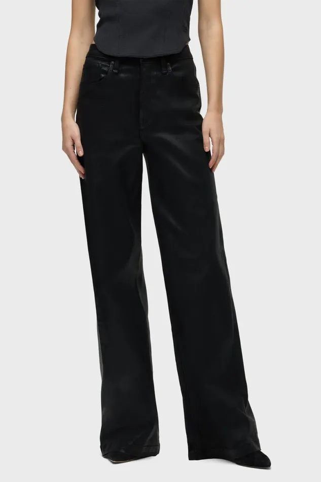 Hudson Jeans Wide Leg Jodie HighRise Wide Leg Jean Coated Black Beauty 8211 Women Hudson Jeans Wide Leg Jodie HighRise Wide Leg Jean Coated Black Beauty 8211 Women