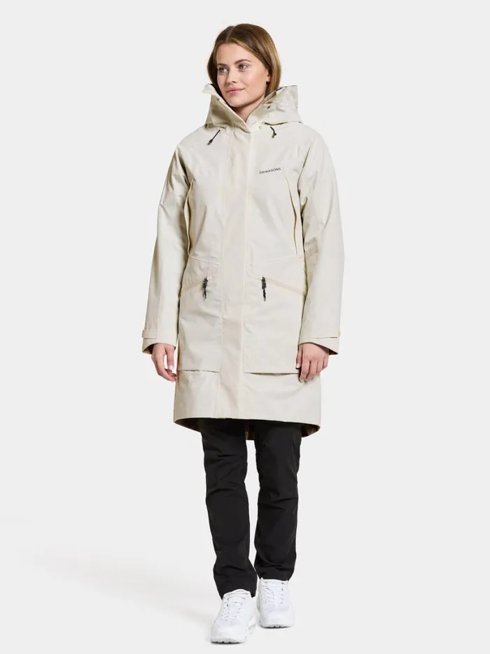 Ilma Parka White Foam Women Didriksons Shell Jackets
