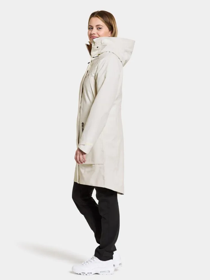 Ilma Parka White Foam Women Didriksons Shell Jackets