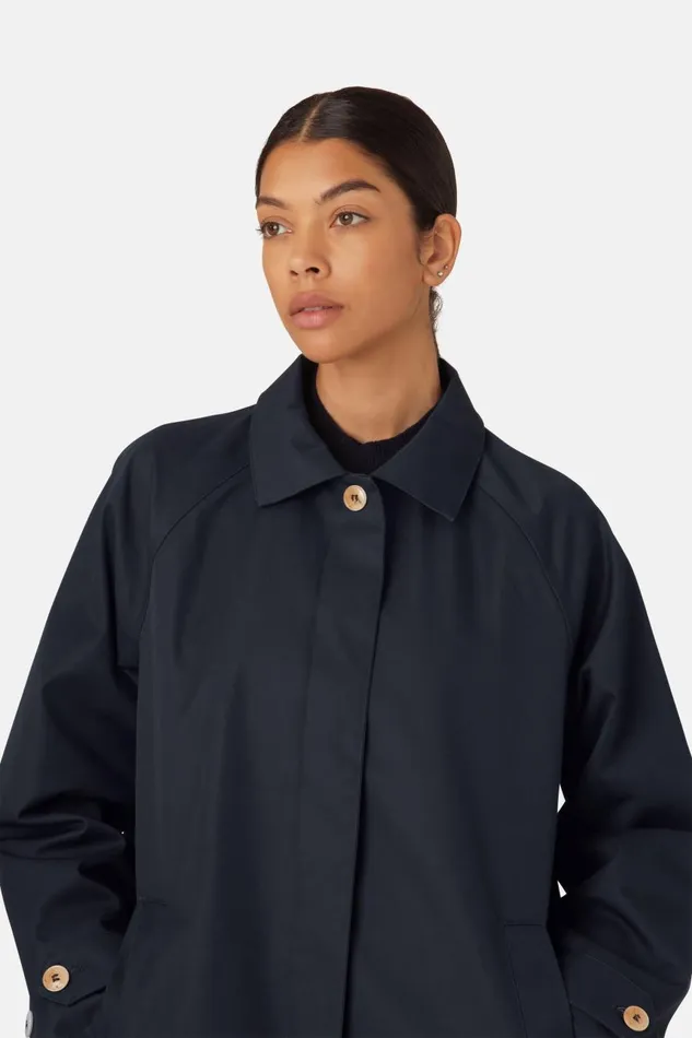 Ilse Jacobsen Cotton Raincoat 8211 Dark Indigo Women Jackets And Coats