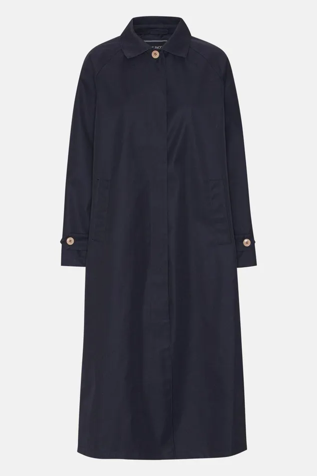 Ilse Jacobsen Cotton Raincoat 8211 Dark Indigo Women Jackets And Coats