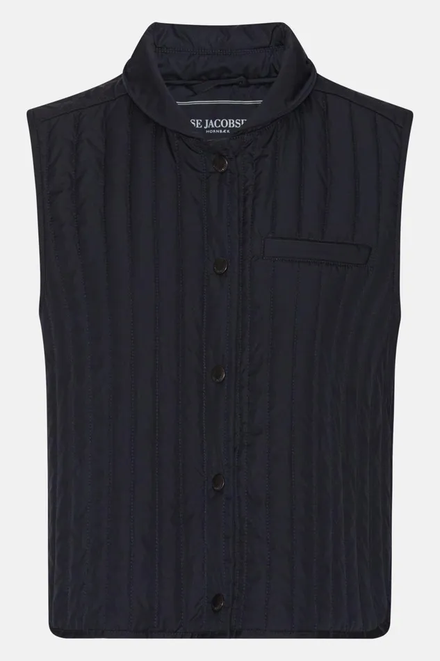 Ilse Jacobsen Quilt Vest 8211 Dark Indigo Women Jackets And Coats