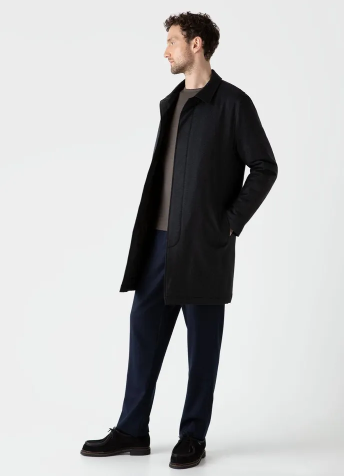 Insulated Wool Mac Charcoal Melange Men SUNSPEL Jackets and Coats