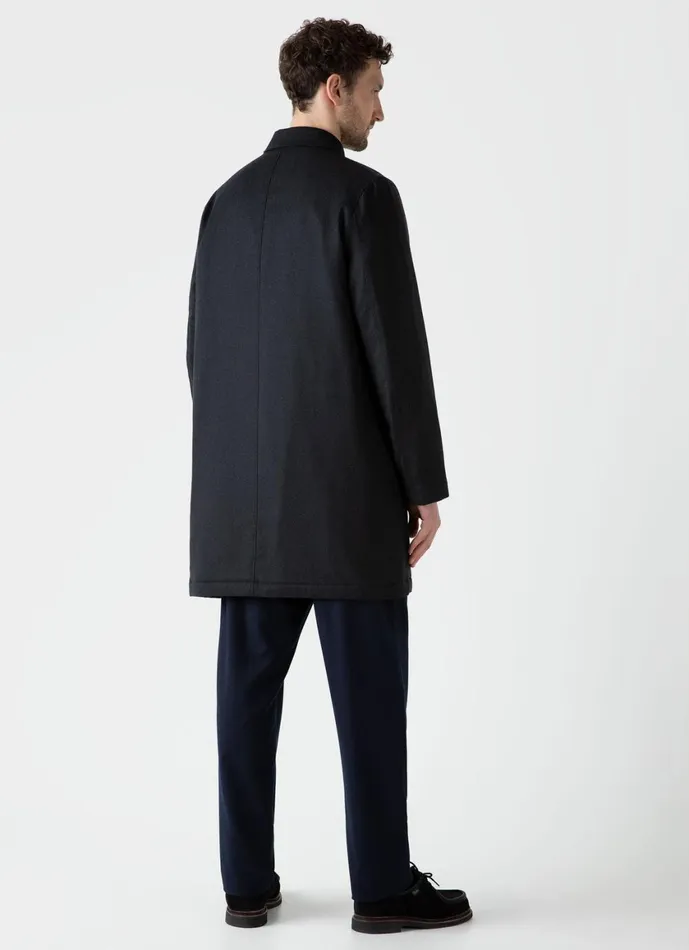 Insulated Wool Mac Charcoal Melange Men SUNSPEL Jackets and Coats