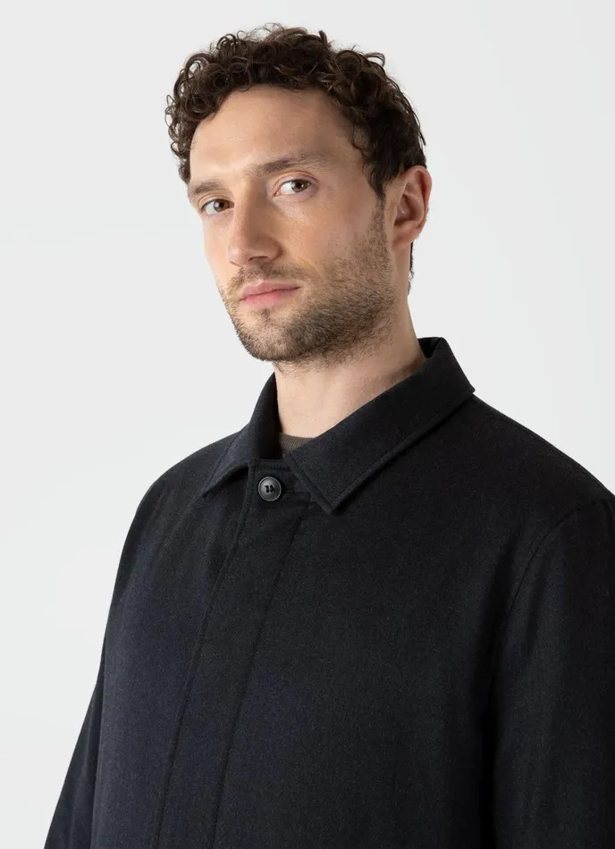 Insulated Wool Mac Charcoal Melange Men SUNSPEL Jackets and Coats