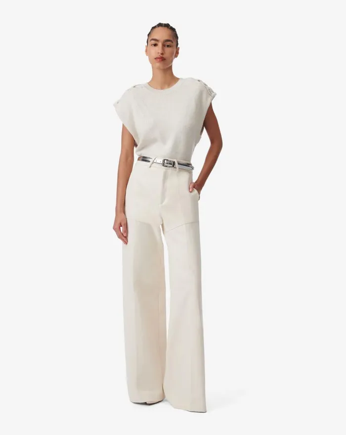 IRO AMAYA SLEEVELESS SWEATER Ecruwhite Women Knits
