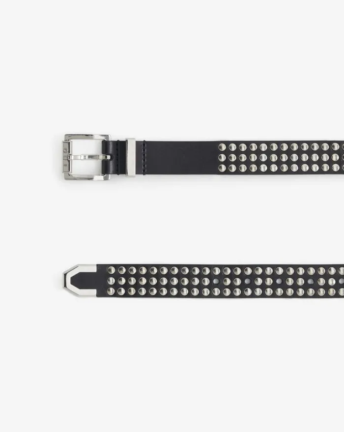 IRO ATLAS FULL STUD LEATHER BELT Black Studs Women Belts