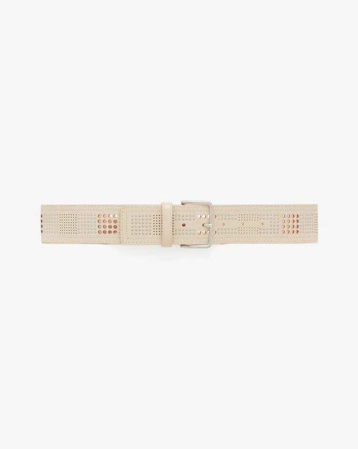 IRO COSTA PERFORATED LEATHER BELT Sand Women Belts