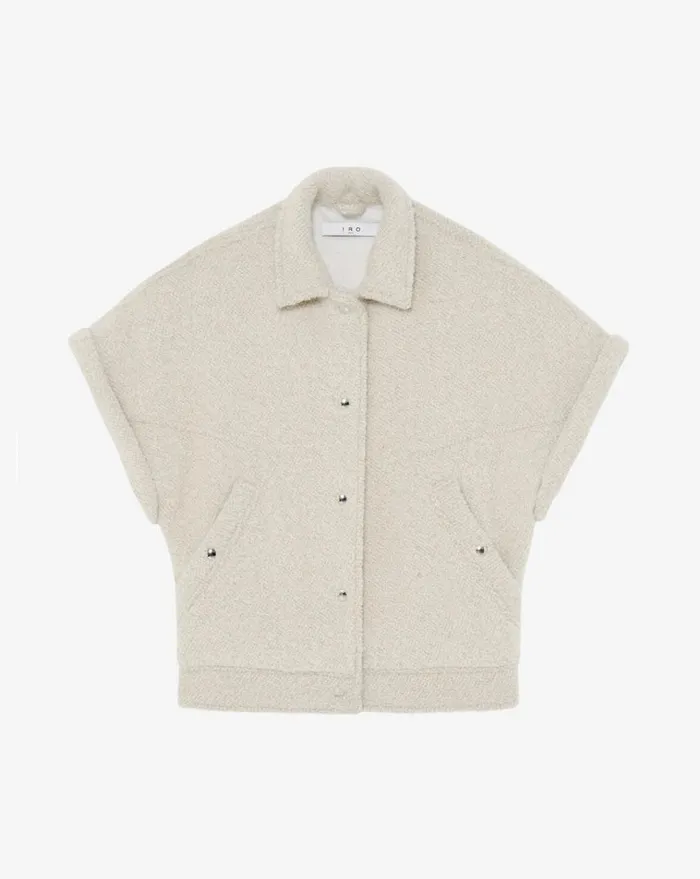 IRO ETORIA SLEEVELESS JACKET Ecru Women Jackets and Coats