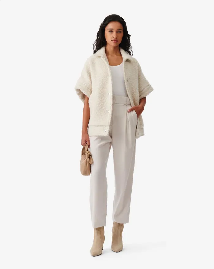 IRO ETORIA SLEEVELESS JACKET Ecru Women Jackets and Coats