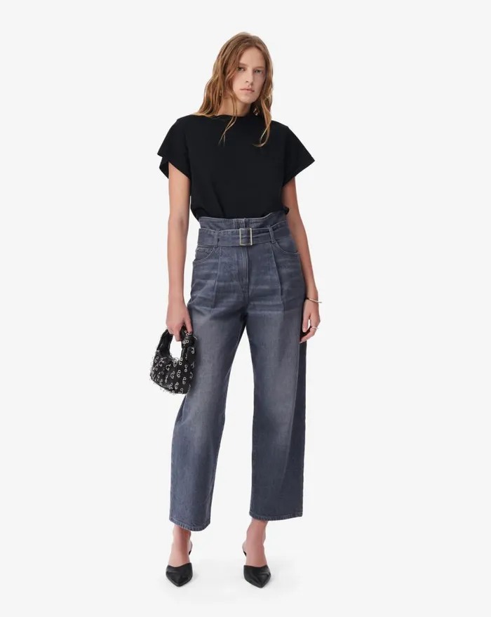 IRO HALINA BELT JEANS Blue Grey Denim Women Jeans