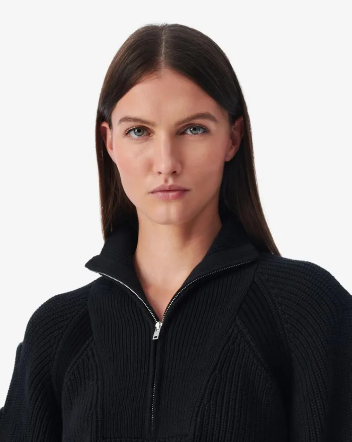 IRO KACY SWEATER WITH CUTOUTS AND PUFFED SLEEVES Black Women Knits