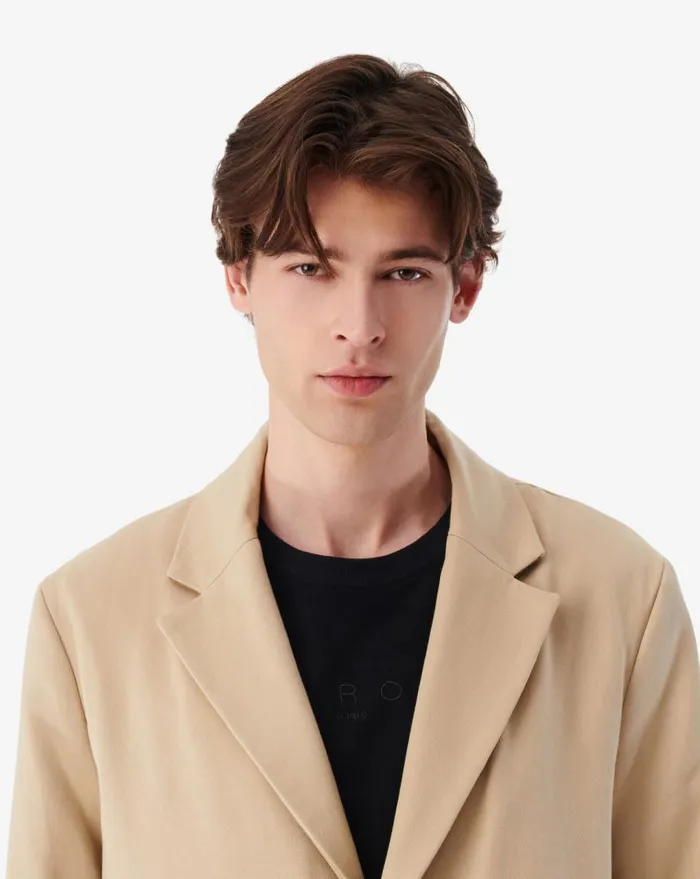 IRO NOE LONG SUIT COAT Beige Men Jackets and Coats
