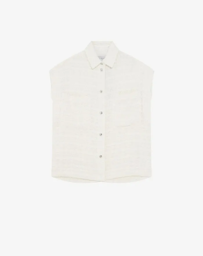 IRO RUA SLEEVELESS TWEED OVERSHIRT White Women Jackets and Coats