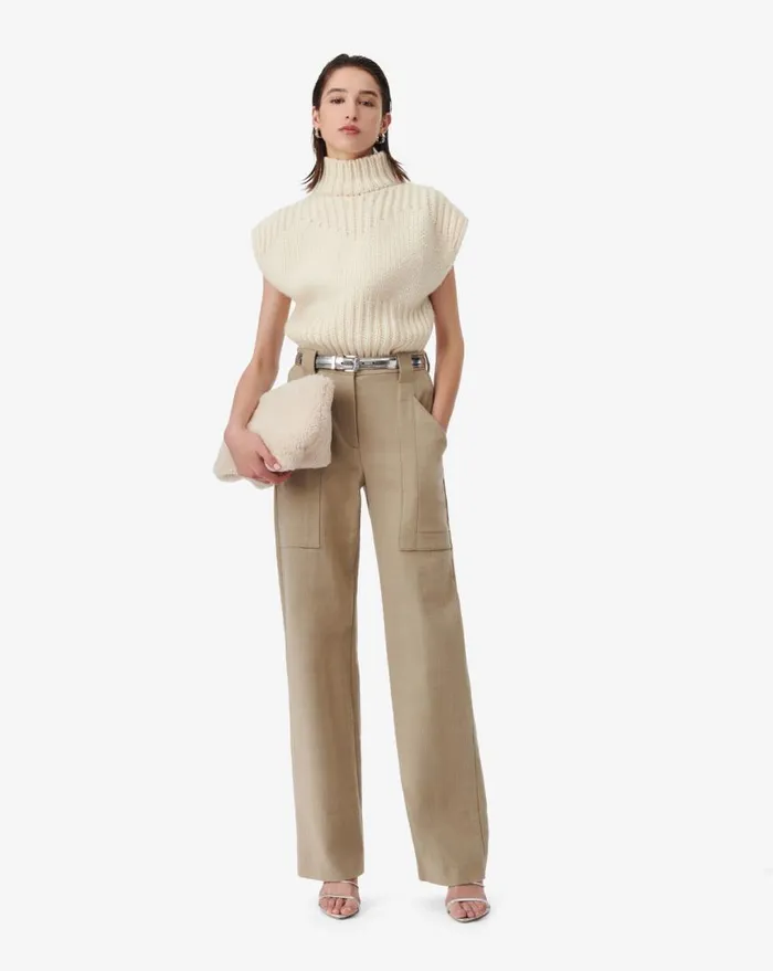 IRO SONIRA STRAIGHT PANTS Taupe Women Trousers